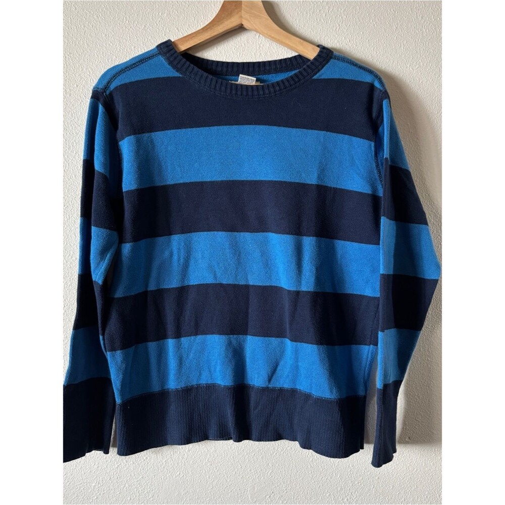 Y2K Vintage Cherokee Cotton Blue Stripe Crew Neck Sweater Womens Large